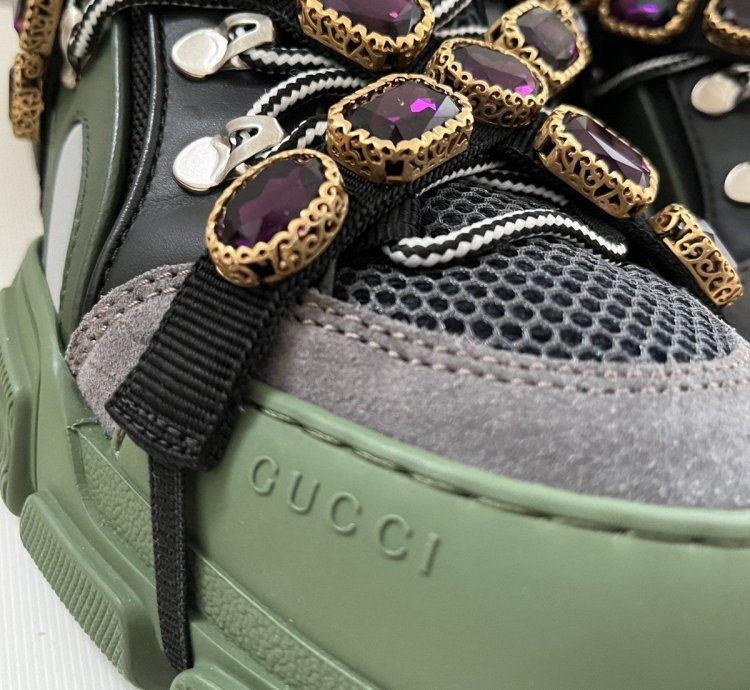 Gucci Flashtrek SEGA Green Removable Crystal