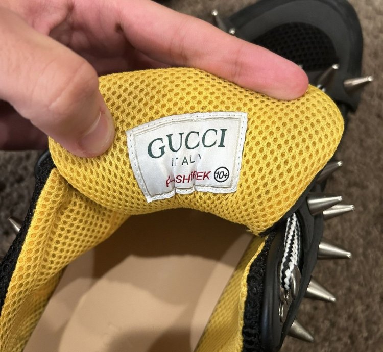 Gucci Flashtrek Spike Embellished Lace-Up Sneakers