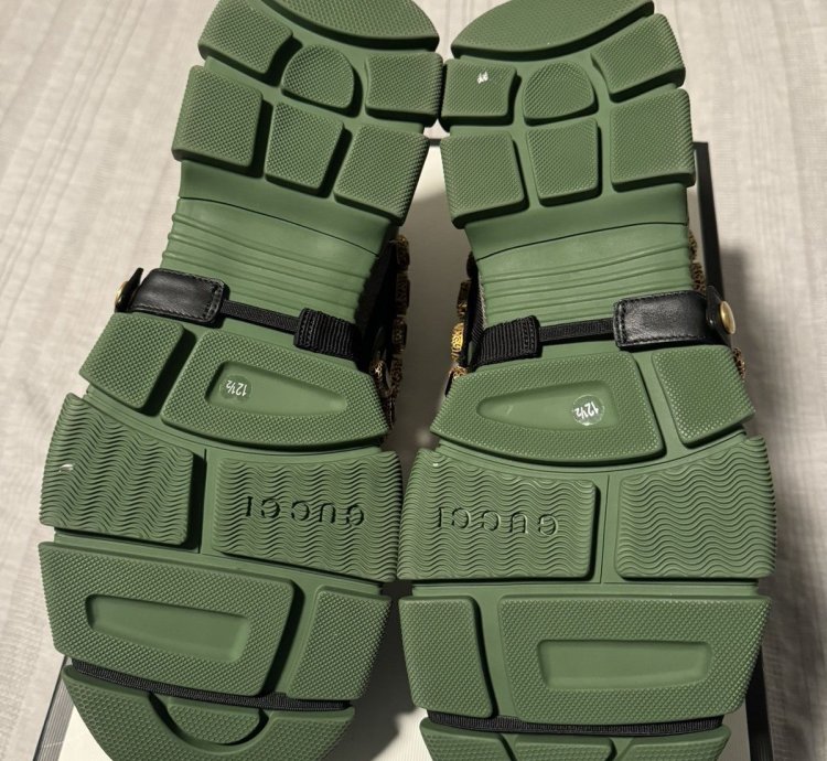 Gucci Flashtreks SEGA Green Removable crystals