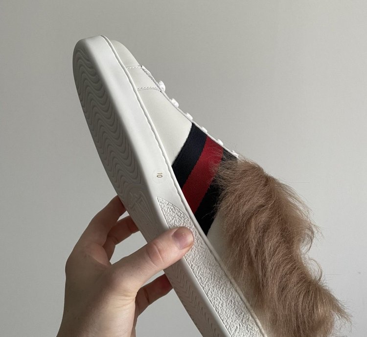 Gucci Fur Bee Ace Sneakers