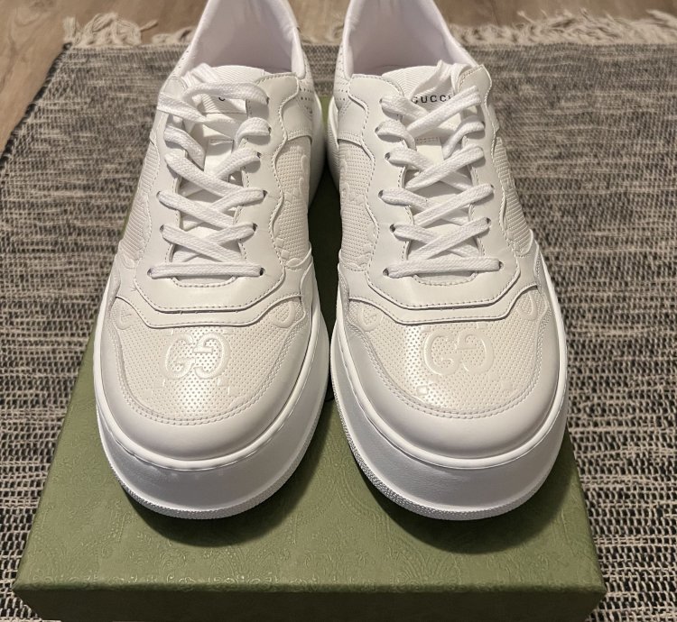 Gucci GG Embossed Sneakers in White