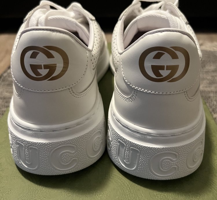 Gucci GG Embossed Sneakers in White