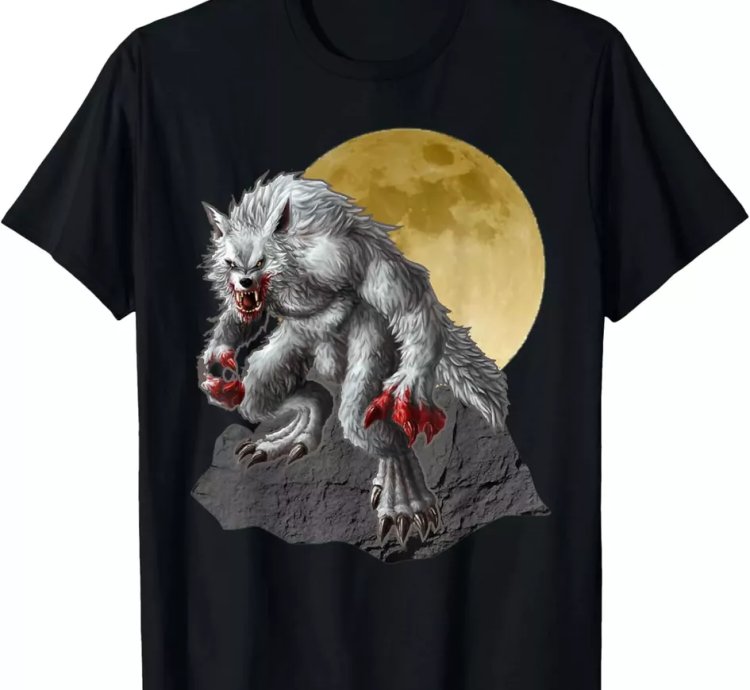 Werewolf Full Moon Scary Angry Wolf Halloween T-Shirt S-5XL