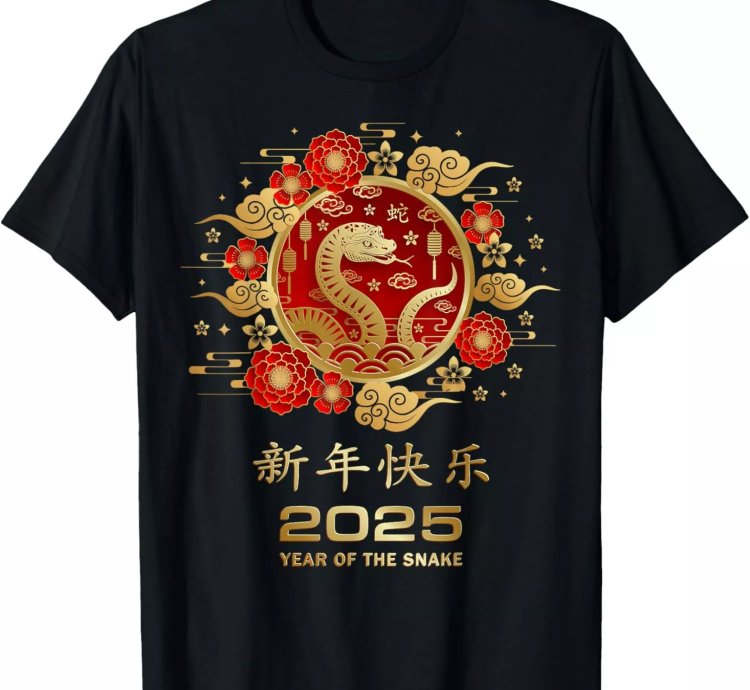 2025 Year Of The Snake Chinese Lunar Calendar New Year T-Shirt S-5XL