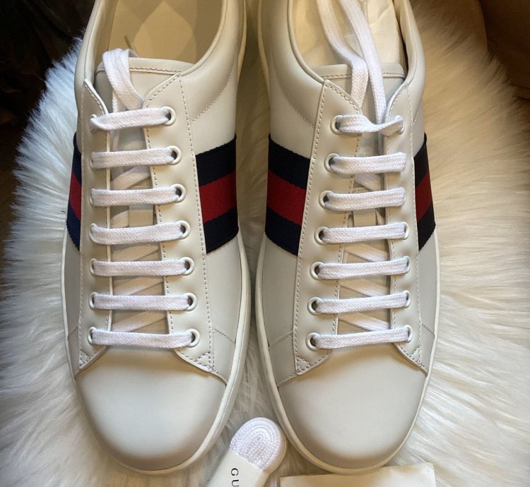 Gucci Gucci Ace Leather White Blue