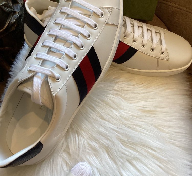 Gucci Gucci Ace Leather White Blue