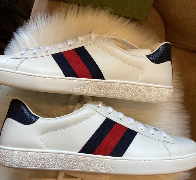 Gucci Gucci Ace Leather White Blue