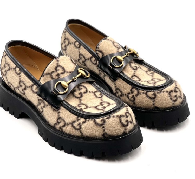 Gucci Horsebit Wool Loafers