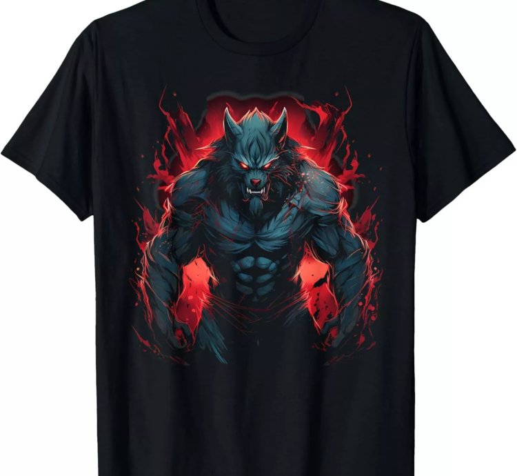 New Werewolf Full Moon Scary Angry Wolf Halloween T-Shirt S-5XL