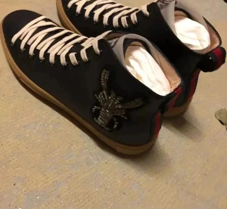 Gucci Major Black Leather 1300 Sneakers Size 41 New