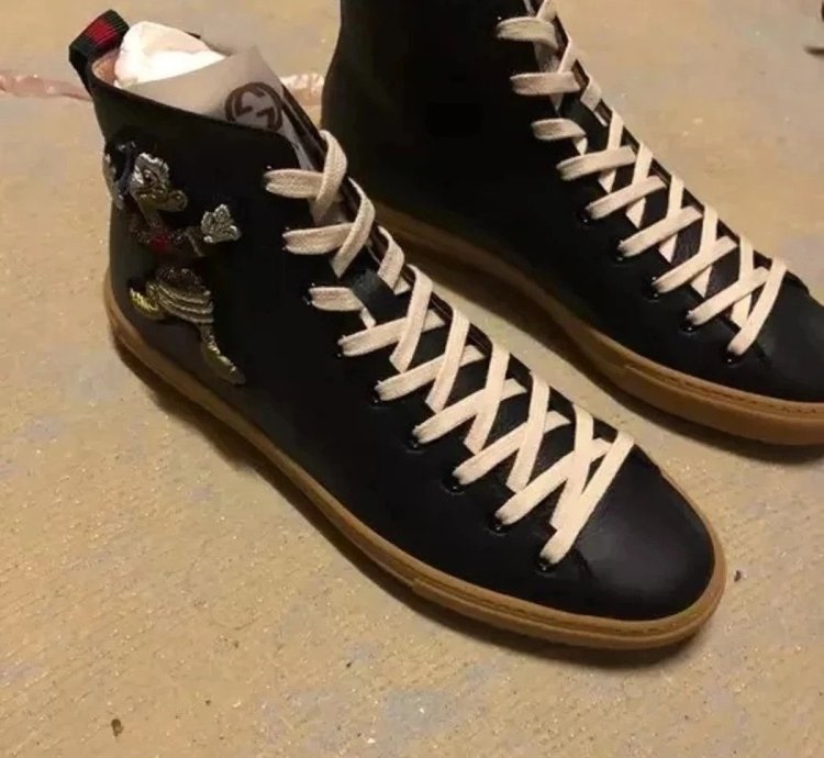 Gucci Major Black Leather 1300 Sneakers Size 41 New