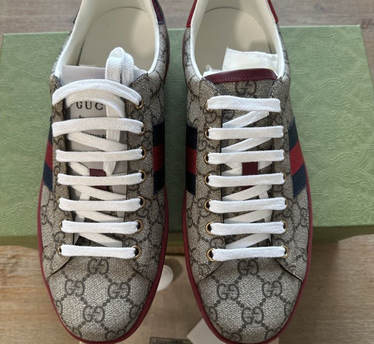 Gucci Men Ace Coated Canvas Sneakers
