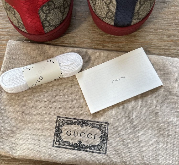 Gucci Men Ace Coated Canvas Sneakers