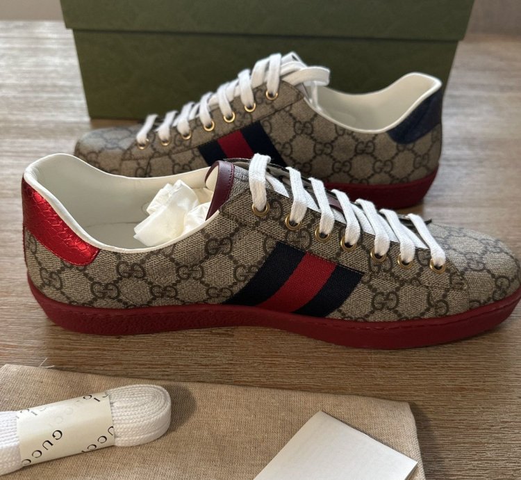 Gucci Men Ace Coated Canvas Sneakers