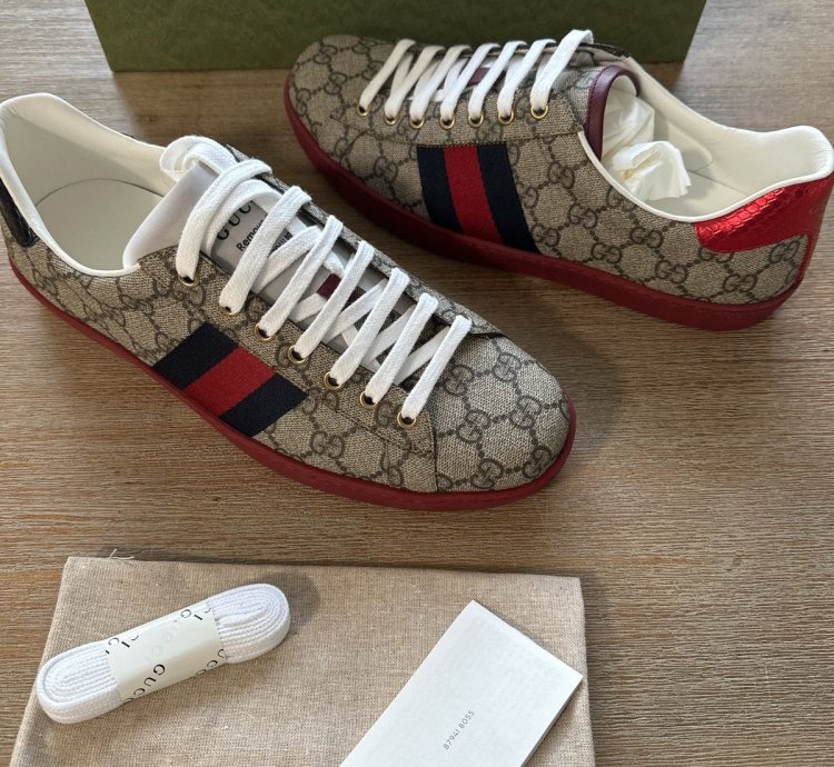 Gucci Men Ace Coated Canvas Sneakers
