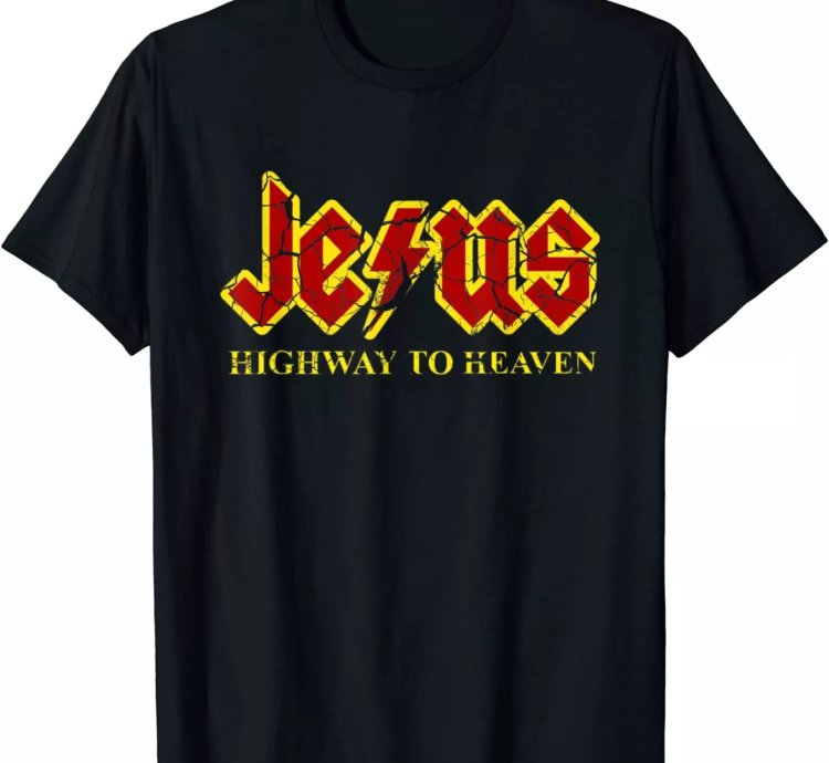 Jesus Highway To Heaven Funny Christian T-Shirt S-5XL