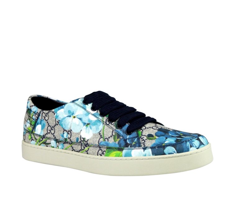 Gucci Men Bloom Flower Print Supreme Canvas Sneaker Shoes