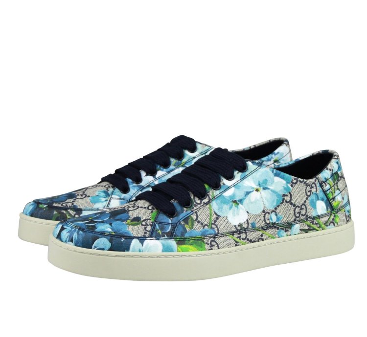 Gucci Men Bloom Flower Print Supreme Canvas Sneaker Shoes