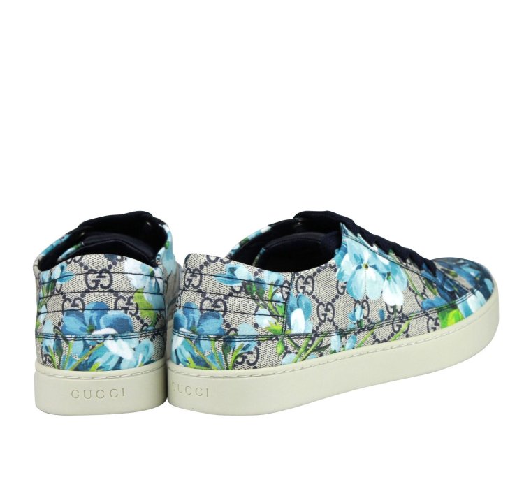 Gucci Men Bloom Flower Print Supreme Canvas Sneaker Shoes