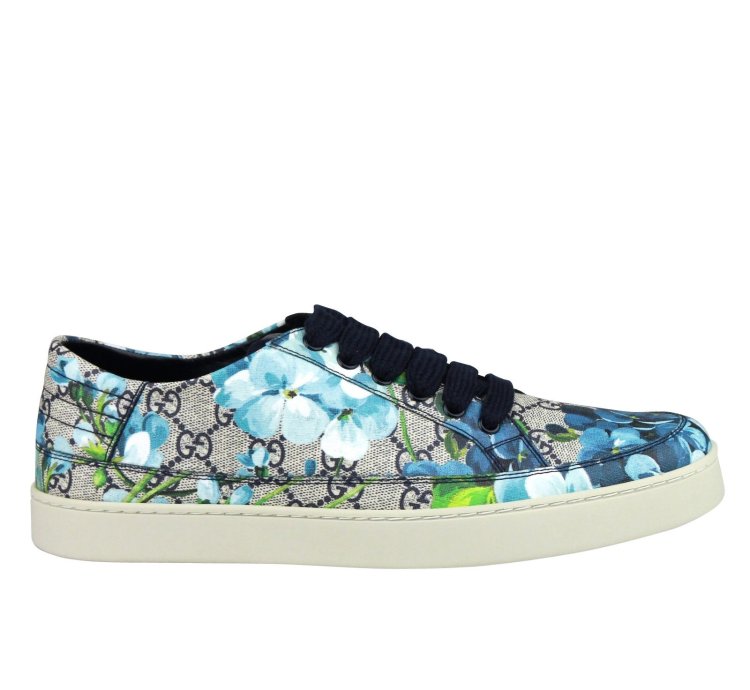 Gucci Men Bloom Flower Print Supreme Canvas Sneaker Shoes