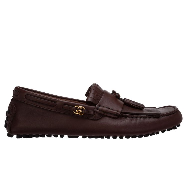 Gucci Men Interlocking GG Fringe Leather Loafer