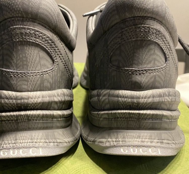 Gucci Men Run Sneakers in Graphite grey
