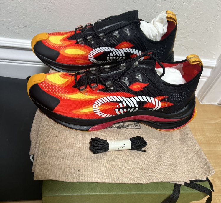 gucci MEN SHOES MULTI-COLOR FABRIC RUN SNEAKERS