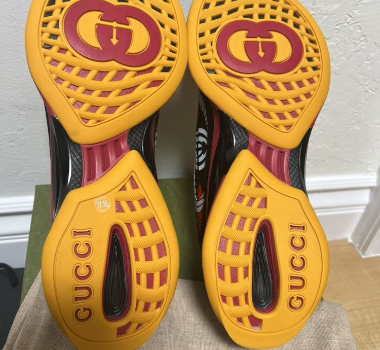 gucci MEN SHOES MULTI-COLOR FABRIC RUN SNEAKERS