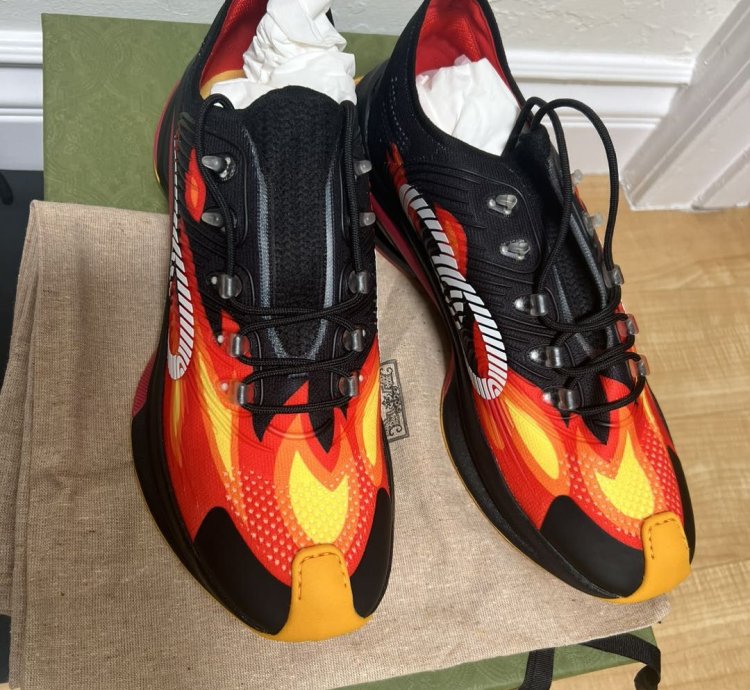 gucci MEN SHOES MULTI-COLOR FABRIC RUN SNEAKERS