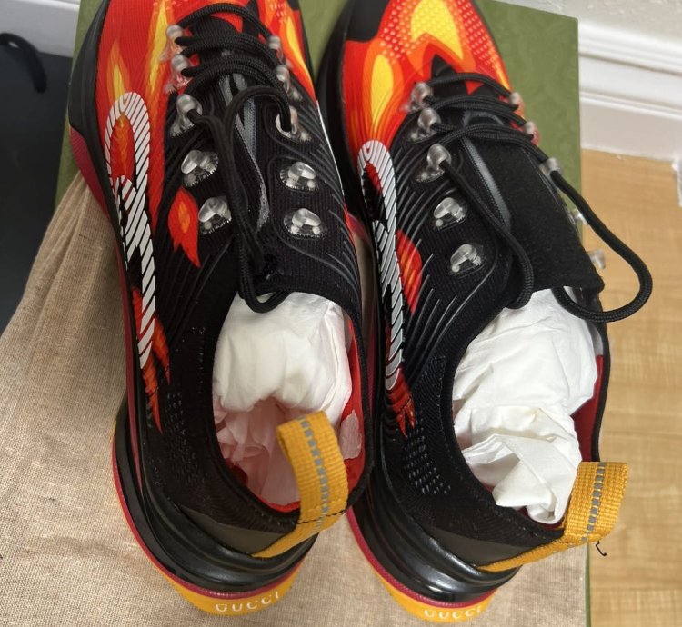 gucci MEN SHOES MULTI-COLOR FABRIC RUN SNEAKERS