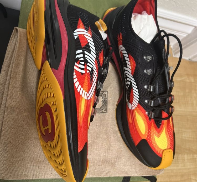 gucci MEN SHOES MULTI-COLOR FABRIC RUN SNEAKERS