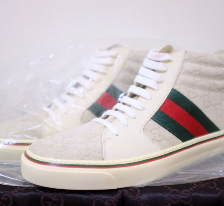GUCCI Men TOM FORD ERA leather hi-top shoes sz 8 5