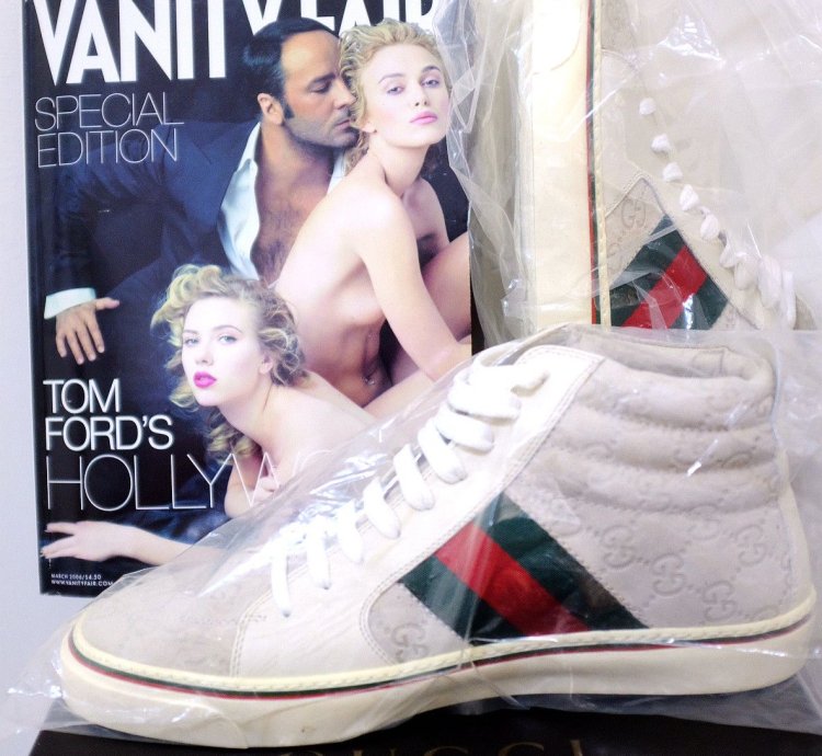 GUCCI Men TOM FORD ERA leather hi-top shoes sz 8 5