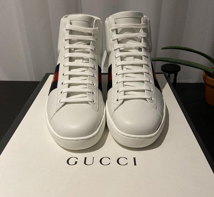 Gucci Miro Soft White Leather Hi-Top Sneakers