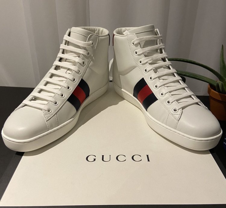 Gucci Miro Soft White Leather Hi-Top Sneakers