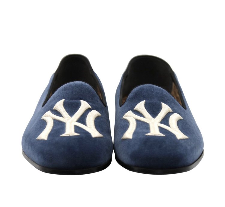 Gucci NY Yankees Velvet Loafers