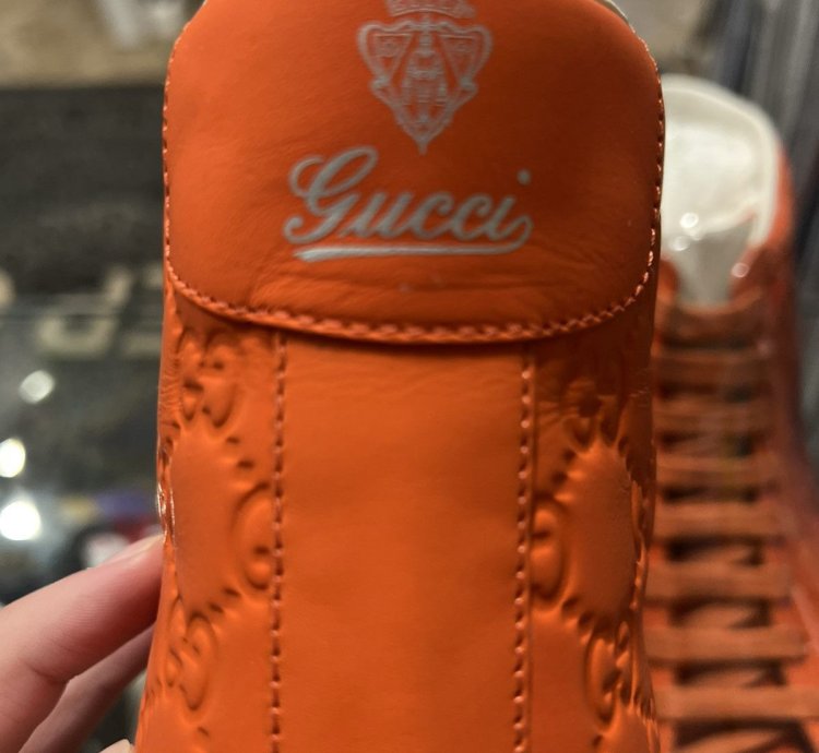 Gucci Orange Monogram Hightop