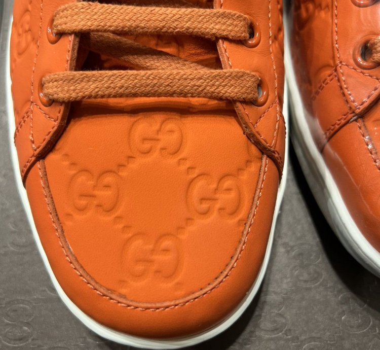 Gucci Orange Monogram Hightop