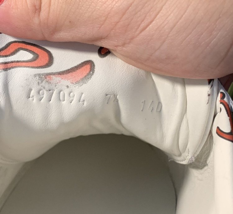 Gucci red white wavy monogram ace sneaker