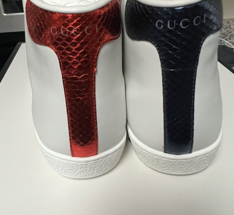 GUCCI Removable Patches Ace Mens High Top Sneakers