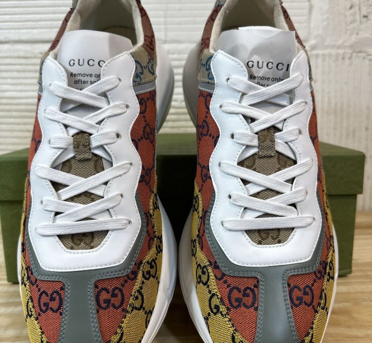 Gucci Rhyton Multicolor Mini GG Low Sneaker Sz 46