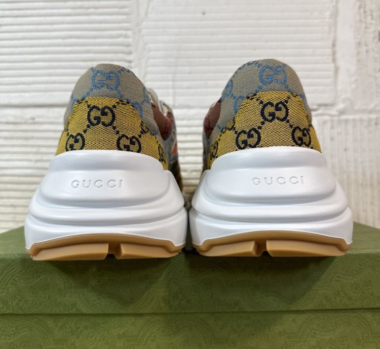 Gucci Rhyton Multicolor Mini GG Low Sneaker Sz 46