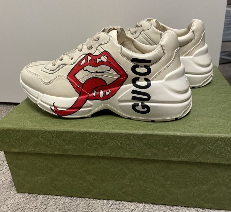 Gucci Rhyton Sneaker Calfskin Mouth Lip Print