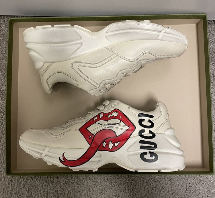 Gucci Rhyton Sneaker Calfskin Mouth Lip Print