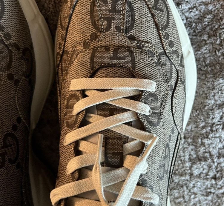 GUCCI RHYTON SNEAKER GG SUPREME LOGO BEIGE SIZE 12 UK 11