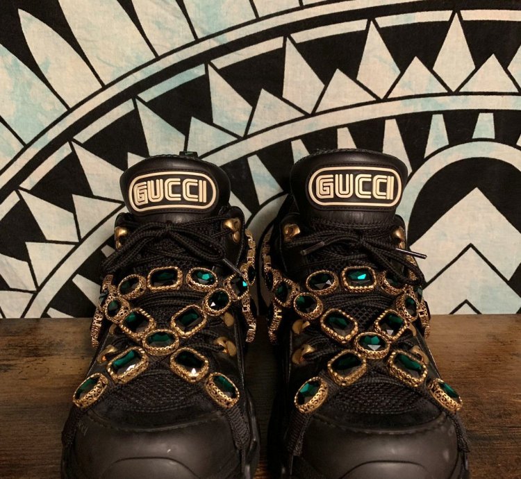Gucci runway Flashtrek sneakers with removable crystals