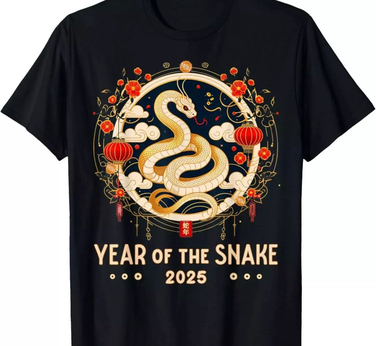 2025 Year Of The Snake Chinese Lunar Calendar New Year T-Shirt S-5XL