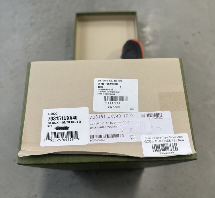 Gucci Screener Tiger Shoes Black