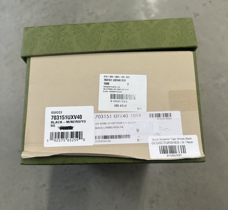 Gucci Screener Tiger Shoes Black