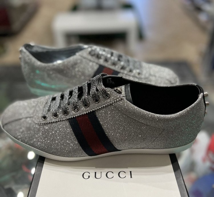 Gucci Silver Glitter Ace